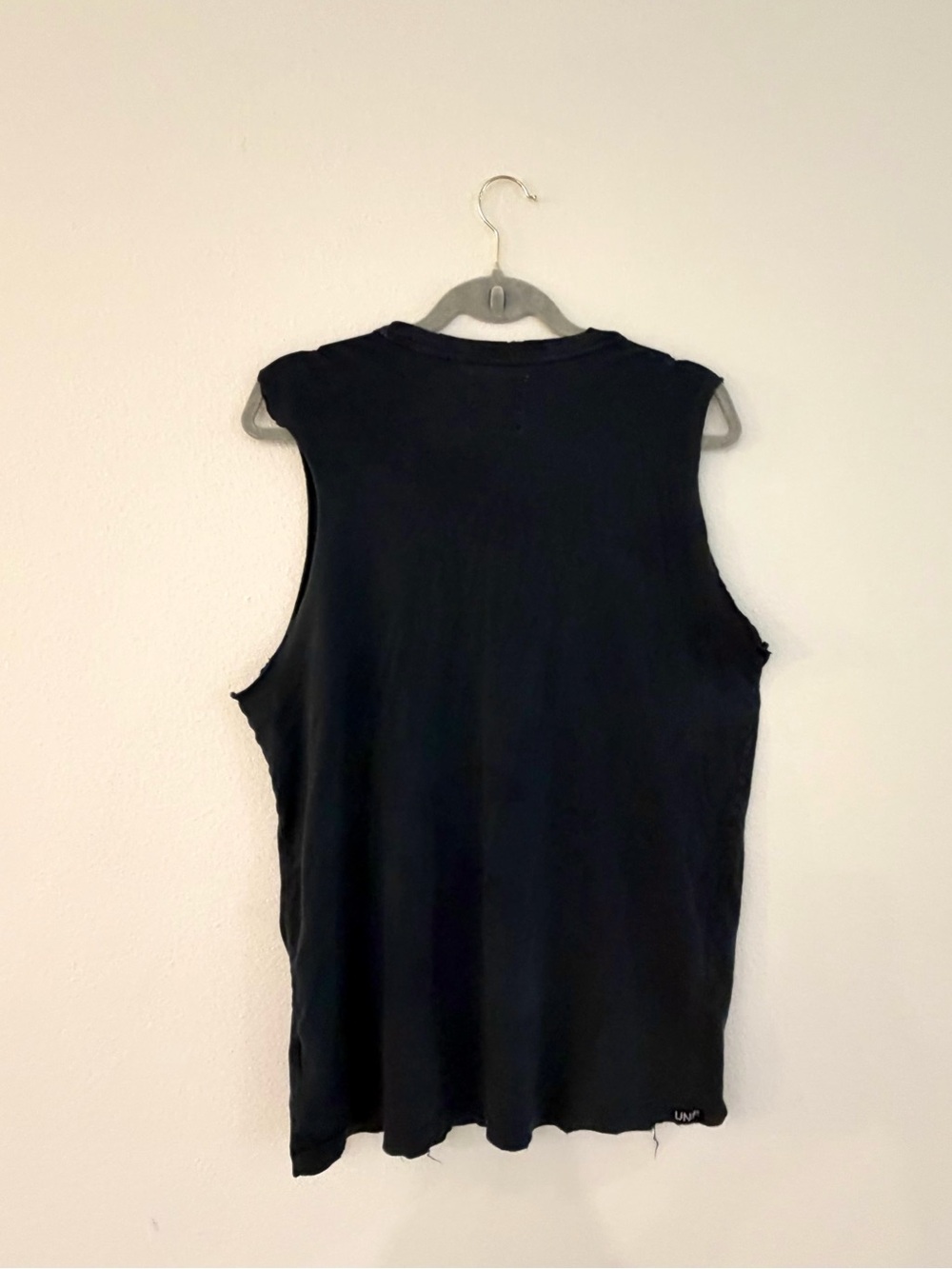 UNIF RARE Black Distressed Oversized Sleeveless Cutoff Shirt Grunge size small - Picture 6 of 13